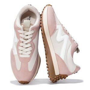 Project Cloud  Pink & White Retro Runner Sneakers
